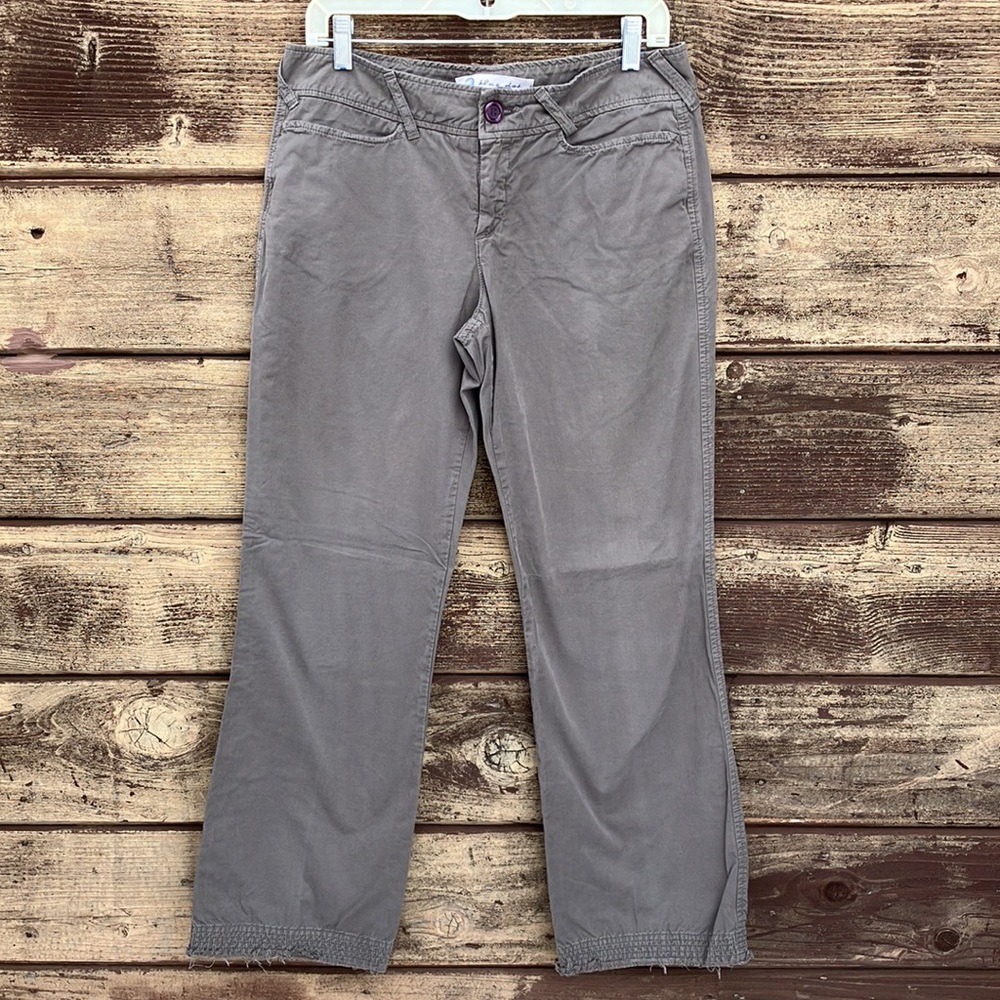 Blue Dot Frayed Hem Pants